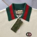 Gucci Knit cotton polo T-shirt with Web ‎739954