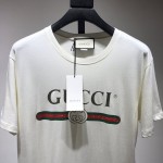 Gucci Oversize washed T-shirt with Gucci logo White