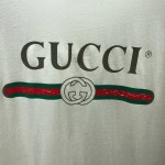 Gucci Oversize washed T-shirt with Gucci logo White