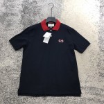 Gucci Polo with GG Embroidery Navy