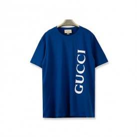 Replica Gucci print oversize T-shirt Blue