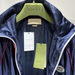 Gucci Shiny jersey jacket with Web 655341