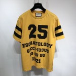 Gucci T-shirt with '25 Gucci Eschatology and Blind for Love 1921' print yellow