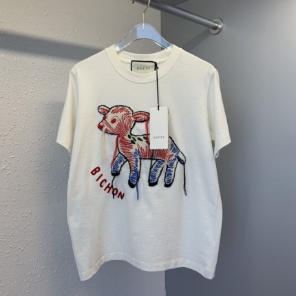 Gucci T-shirt with Fawn Patch White