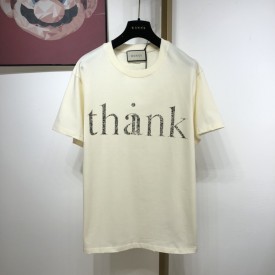 Gucci 'think/thank' print oversize t shirt