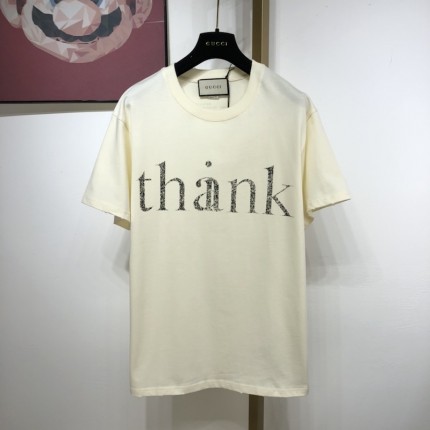 Gucci 'think/thank' print oversize t shirt