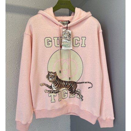 Gucci Tiger hooded sweatshirt Pink