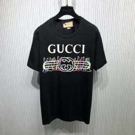 Gucci vintage logo bunny print cotton jersey T-shirt Black