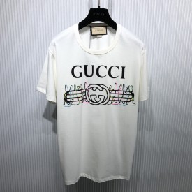 Gucci vintage logo bunny print cotton jersey T-shirt White