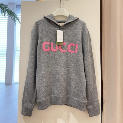 Gucci Wool hooded sweatshirt Grey ‎770169