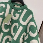 Gucci Wool jumper with Gucci intarsia Green ‎763672