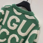 Gucci Wool jumper with Gucci intarsia Green ‎763672