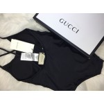 Sparkling swimsuit with Gucci logo Black