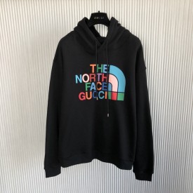 The North Face x Gucci cotton hoodies Black