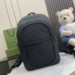 Gucci Black GG rubber-effect leather Backpack ‎771280