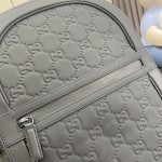 Gucci Black GG rubber-effect leather Backpack ‎771280