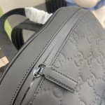 Gucci Black GG rubber-effect leather Backpack ‎771280