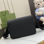 Gucci Black GG rubber-effect leather GG crossbody bag ‎775097