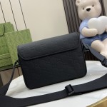 Gucci Black GG rubber-effect leather GG crossbody bag ‎775097