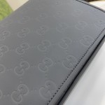 Gucci Black GG rubber-effect leather GG crossbody bag ‎775097