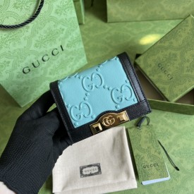 Gucci GG card case wallet ‎676150 Blue