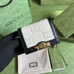 Gucci GG card case wallet ‎676150 White/Black