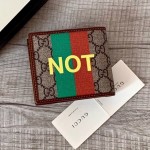 Gucci 'Fake/Not' print billfold wallet ‎636166