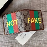 Gucci 'Fake/Not' print billfold wallet ‎636166