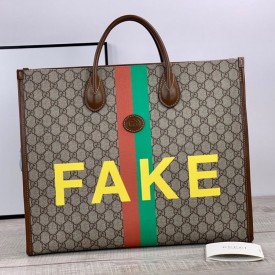 Replica Gucci Fake Not print tote bag