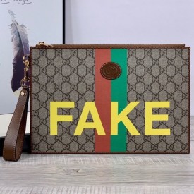 Gucci 'Fake/Not' print pouch ‎636171