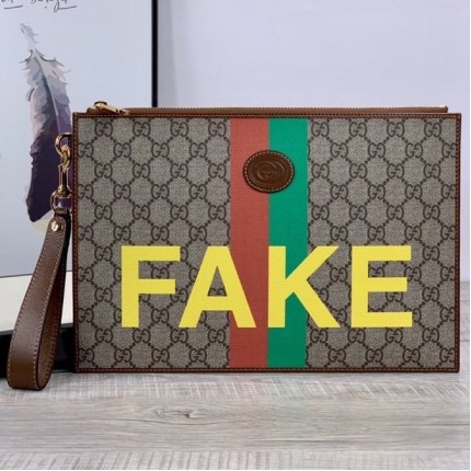 Gucci 'Fake/Not' print pouch ‎636171