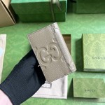 Gucci Jumbo GG card case Taupe ‎739478