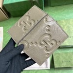 Gucci Jumbo GG card case Taupe ‎739478