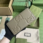 Gucci Jumbo GG continental wallet Taupe ‎739484