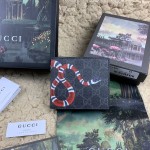 Gucci Kingsnake print GG Supreme wallet Black