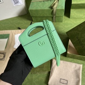 Gucci GG Marmont top handle card case wallet ‎701074 Green