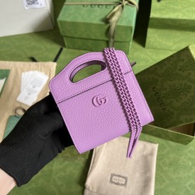 Gucci GG Marmont top handle card case wallet ‎701074 Purple