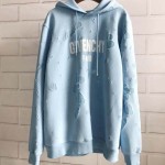 Givenchy Paris Destroyed Hoodies Blue