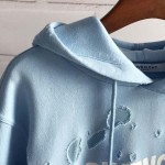 Givenchy Paris Destroyed Hoodies Blue