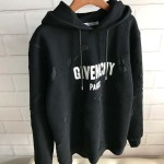 Givenchy Paris Destroyed Hoodies Black