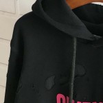 Givenchy Paris Destroyed Hoodies Black with red