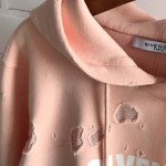 Givenchy Paris Destroyed Hoodies Pink