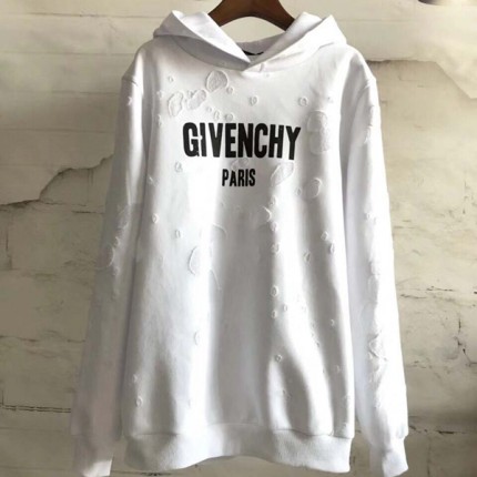 Givenchy Paris Destroyed Hoodies White