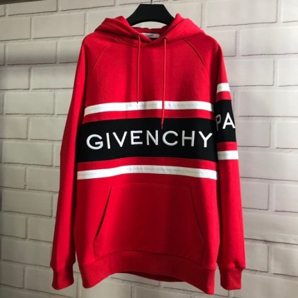 Givenchy Paris 4G Contrasting Hooded Sweatshirt Red