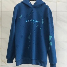 Givenchy destroyed hoodie blue