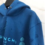 Givenchy destroyed hoodie blue