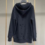 Givenchy hoodie in fleece with destroyed effect black