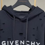 Givenchy hoodie in fleece with destroyed effect black