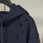 Givenchy hoodie in fleece with destroyed effect black