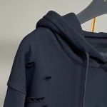 Givenchy hoodie in fleece with destroyed effect black